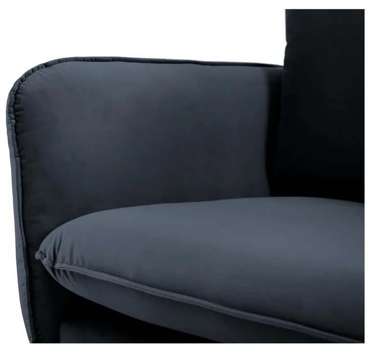 Antracytowa aksamitna sofa Cosmopolitan Design Florence, 160 cm