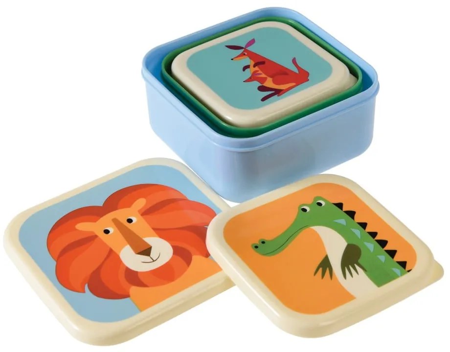 Komplet 3 pojemników na przekąski Rex London Creatures