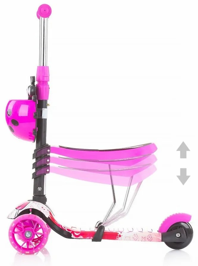 Hulajnoga Chipolino z prowadnicą Kiddy Evo 3w1,Lollipop