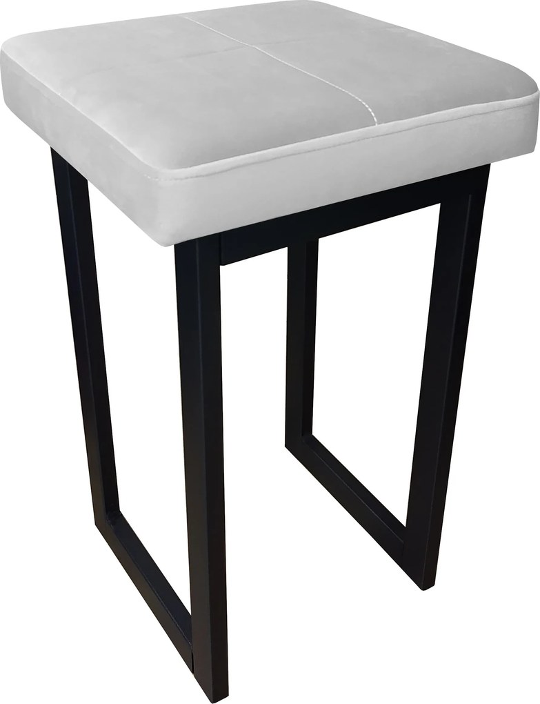 Taboret SOLID tkanina Welur stelaż metalowy STOŁEK LOFT : Kolor Stelaża - Czarny , Kolor tkaniny - VELVET - MG39, Typ tkaniny - Velvet, Wysokość - 60 cm