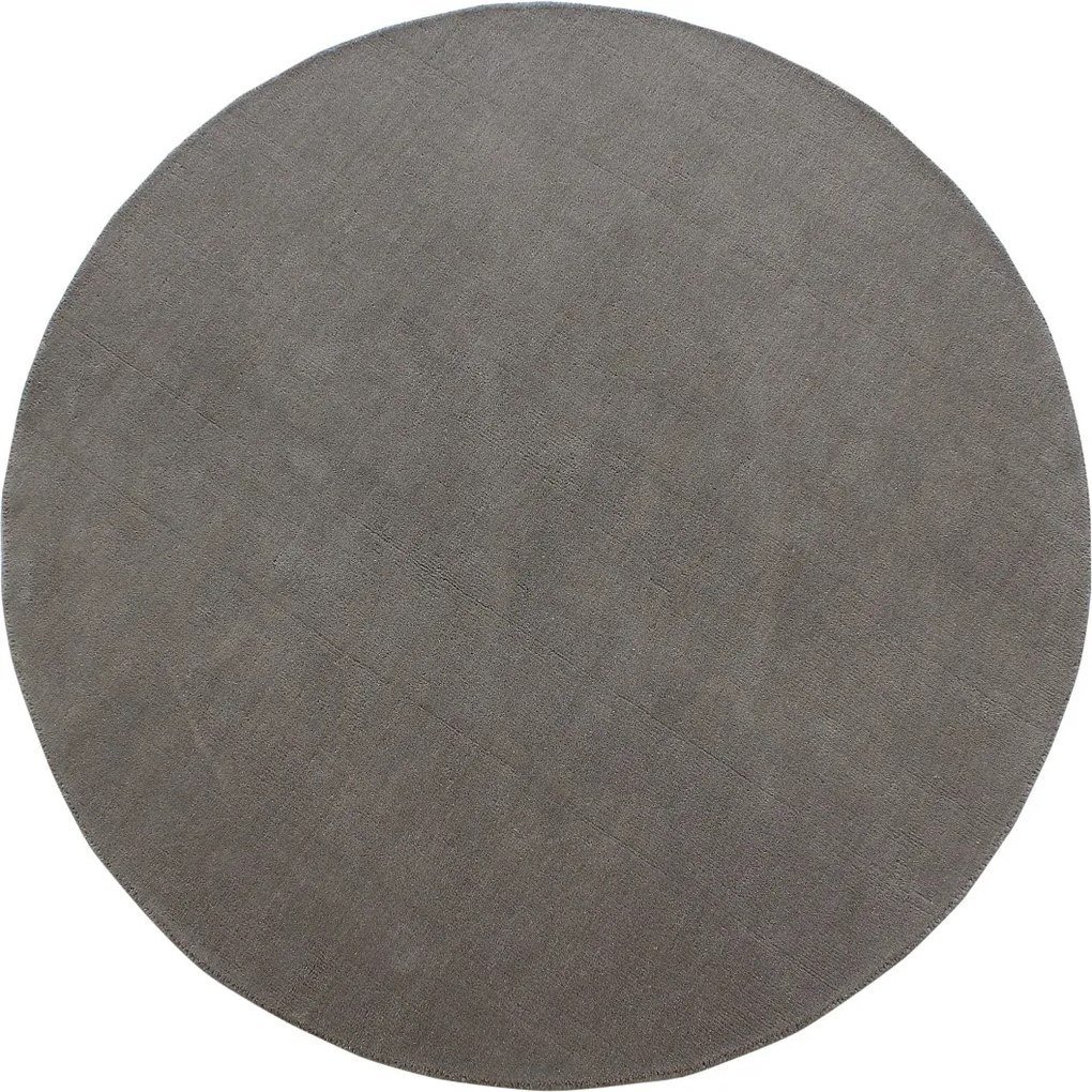 Okrągły dywan 100% wełna tkany ręcznie - śr. 200 cm - Taupe - 1800g/m² - SELINA