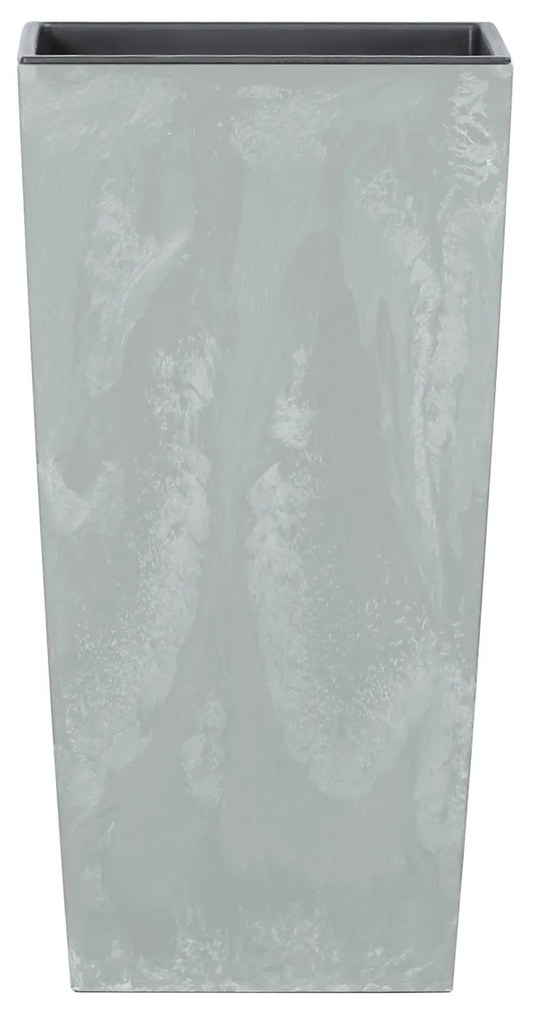 Donica ogrodowa z wkładem Urbi Square Beton Effect 12,6  x 12,6 x 20 cm szary PROSPERPLAST