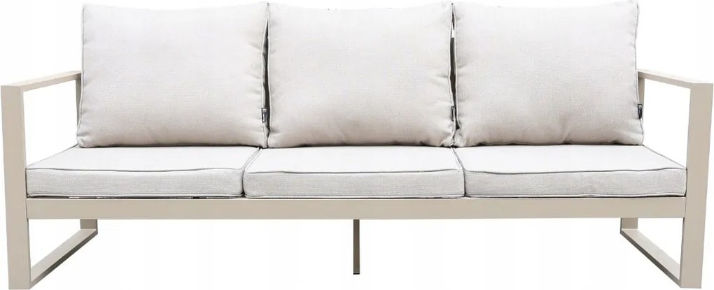 Beżowy zestaw mebli ogrodowych tarasowych 4 el. aluminiowych sofa, kanapa