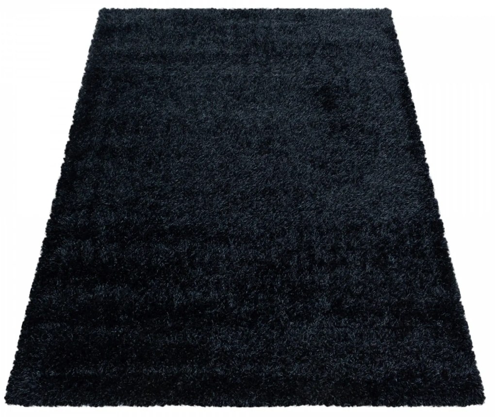 Dywan shaggy poliestrowy Brilliant czarny  140 cm x 200 cm