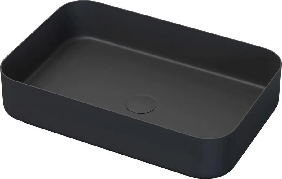 Umywalka nablatowa LJORDAL 52x34 cm, stal, czarna