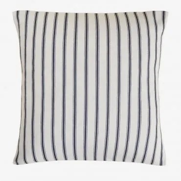 Kwadratowa Poduszka 45x45 Cm Z Bawełny Nexu Biały - Granatowy - Sklum