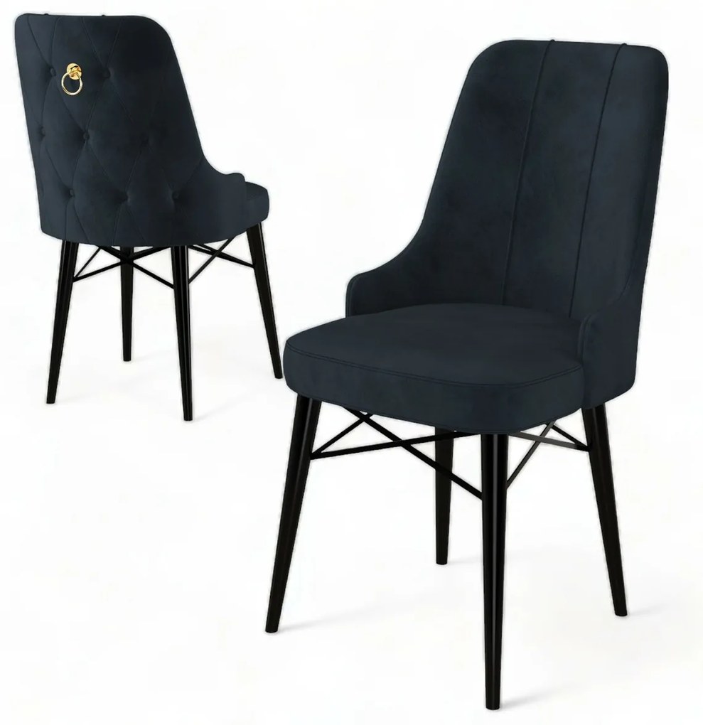 Zestaw krzeseł do jadalni Pare Anthracite andBlack, 4 szt.