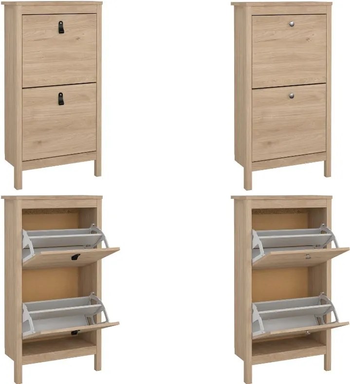 Wąska szafka na buty Madrid z 2 półkami, jackson hickory