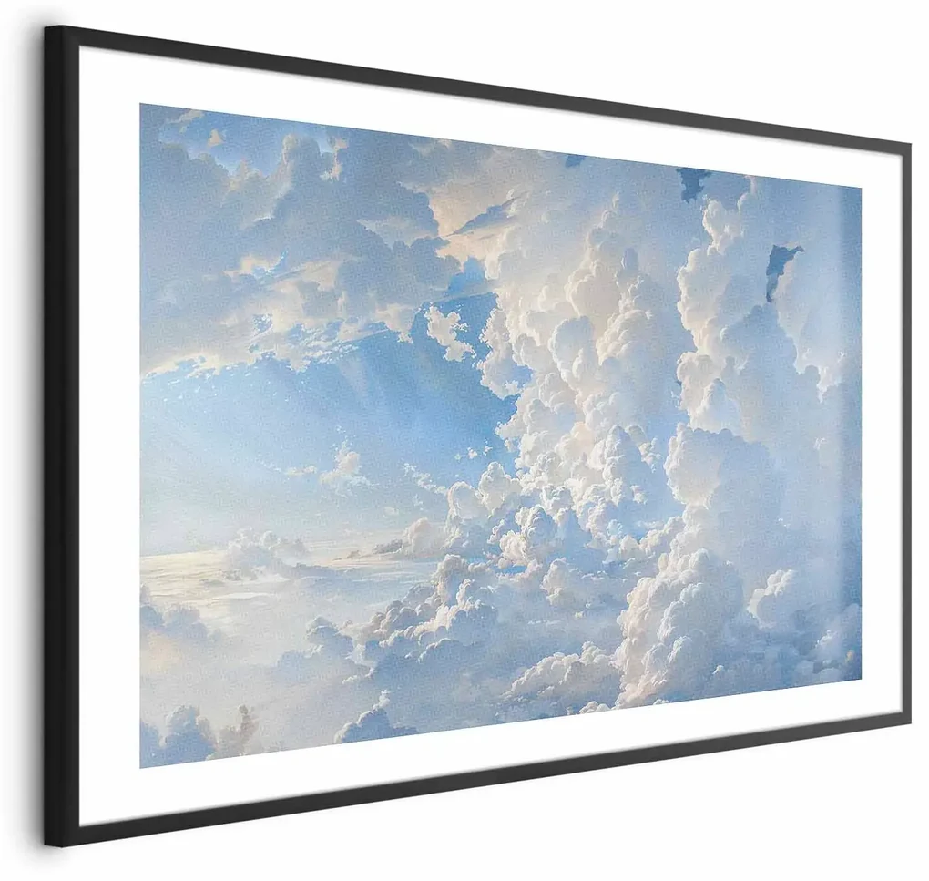 Plakat Obrazy na niebie 42x29,7 cm z ramą czarną z marginesem ARTGEIST B