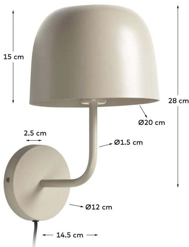Beżowy kinkiet Kave Home Alish