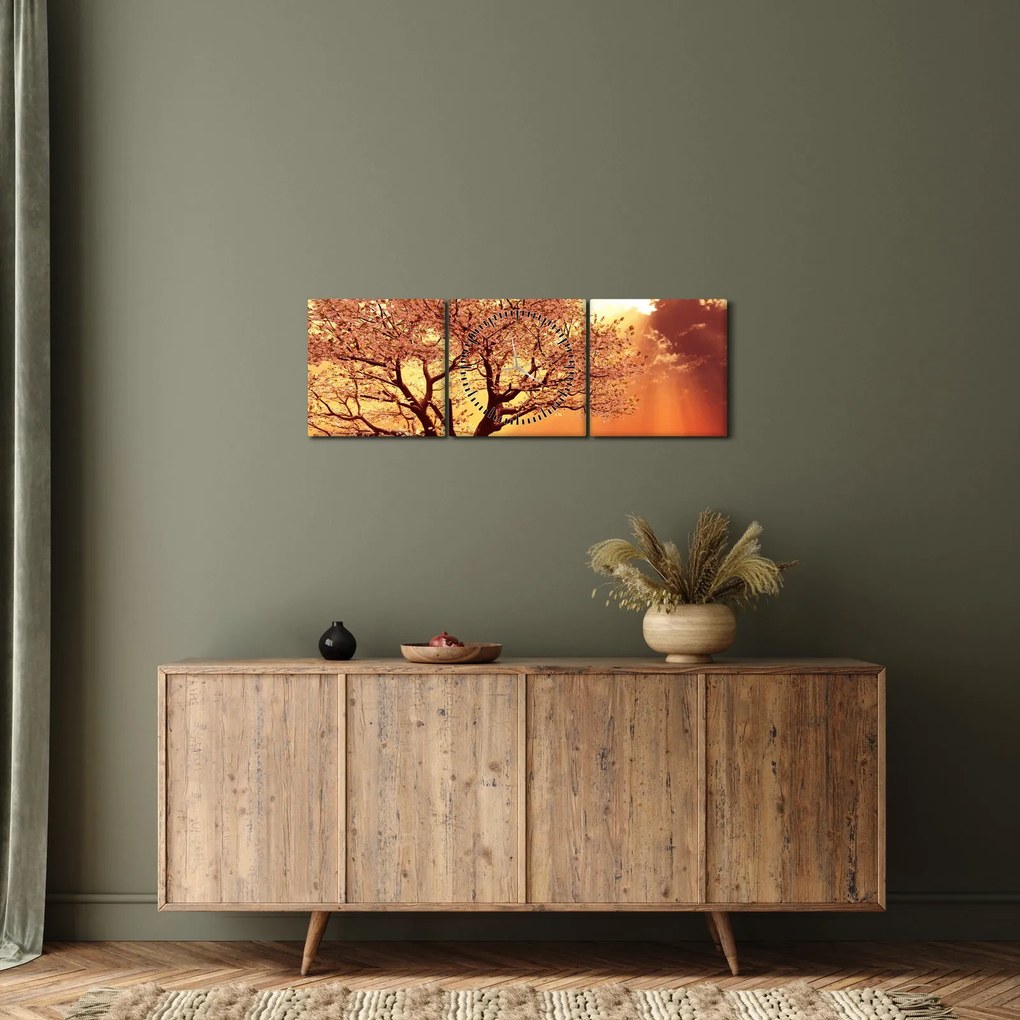 Obraz promieni Boga (z zegarem) (90x30 cm)