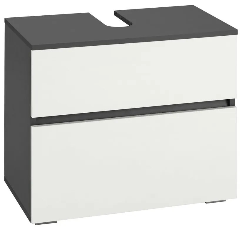 Biało-antracytowa szafka pod umywalkę 60x55 cm Wisla – Støraa