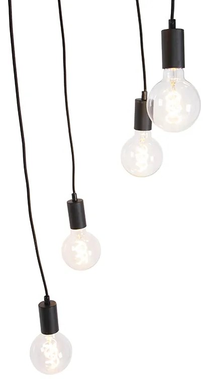Nowoczesna lampa wisząca czarna 35 cm 5-światłowa - Facil Nowoczesny Oswietlenie wewnetrzne