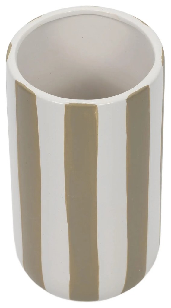 Ceramiczny wazon w grube pionowe pasy, Ø 12 x 20 cm