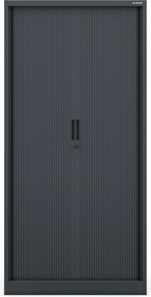 Szafa biurowa na dokumenty z roletą metalowa antracytowa, 900x1850x450 mm: DAMIAN