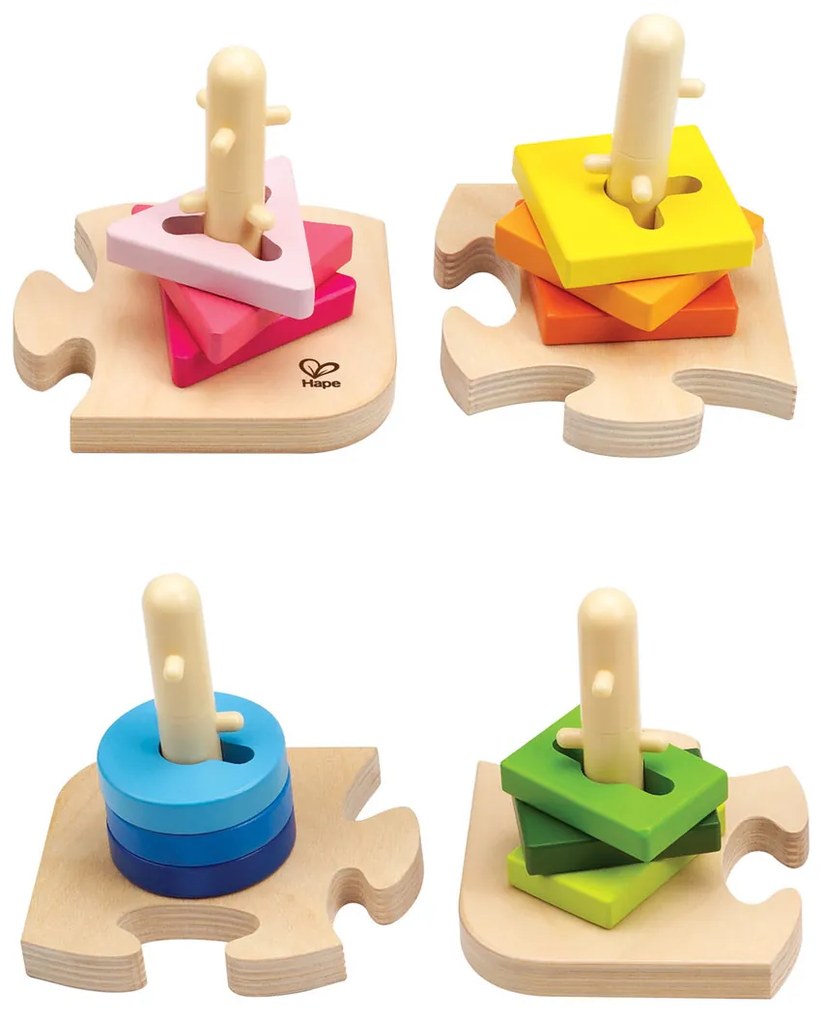 Hape Kreatywne drewniane puzzle, 19,7 x 11,6 x 19,7 cm