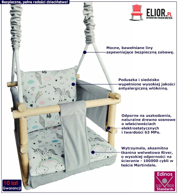 Drewniana huśtawka rosnąca 6 wzorów M4-A91