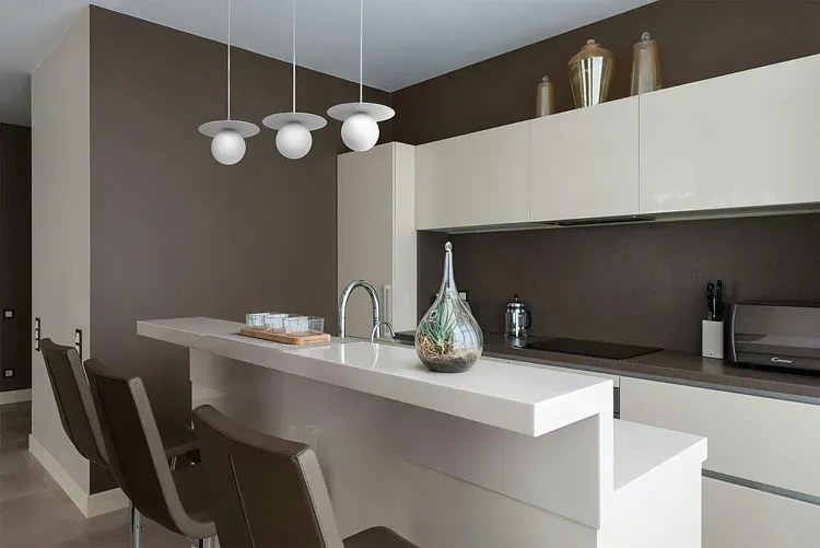 Biała pojedyncza lampa wisząca szklana kula - A679 G5-L44