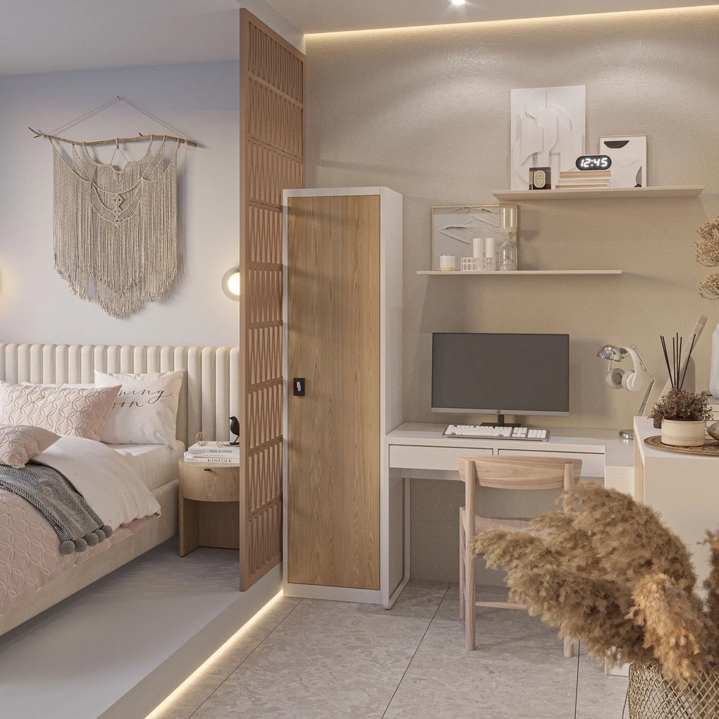 Szafa biurowa Eco Design Alex 45x40x185 cm biały/dąb sonoma