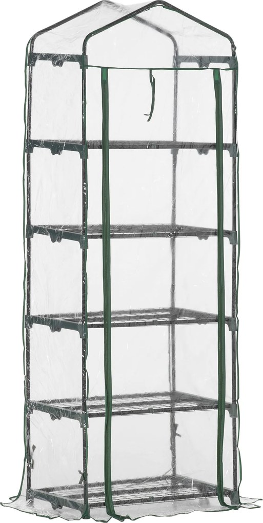 Outsunny Miniszklarnia Przezroczysta i Zielona na Kwiaty lub Warzywa 69x49x193cm | Aosom PL