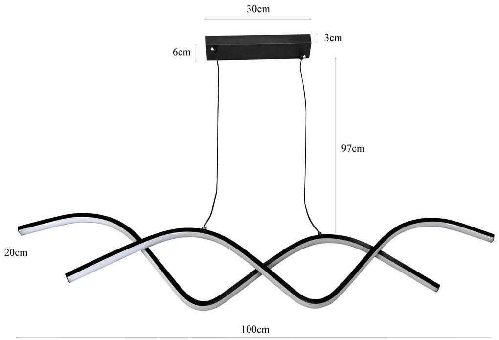 Lampa nowoczesna LED wisząca sufitowa AT55-1DSL-Black
