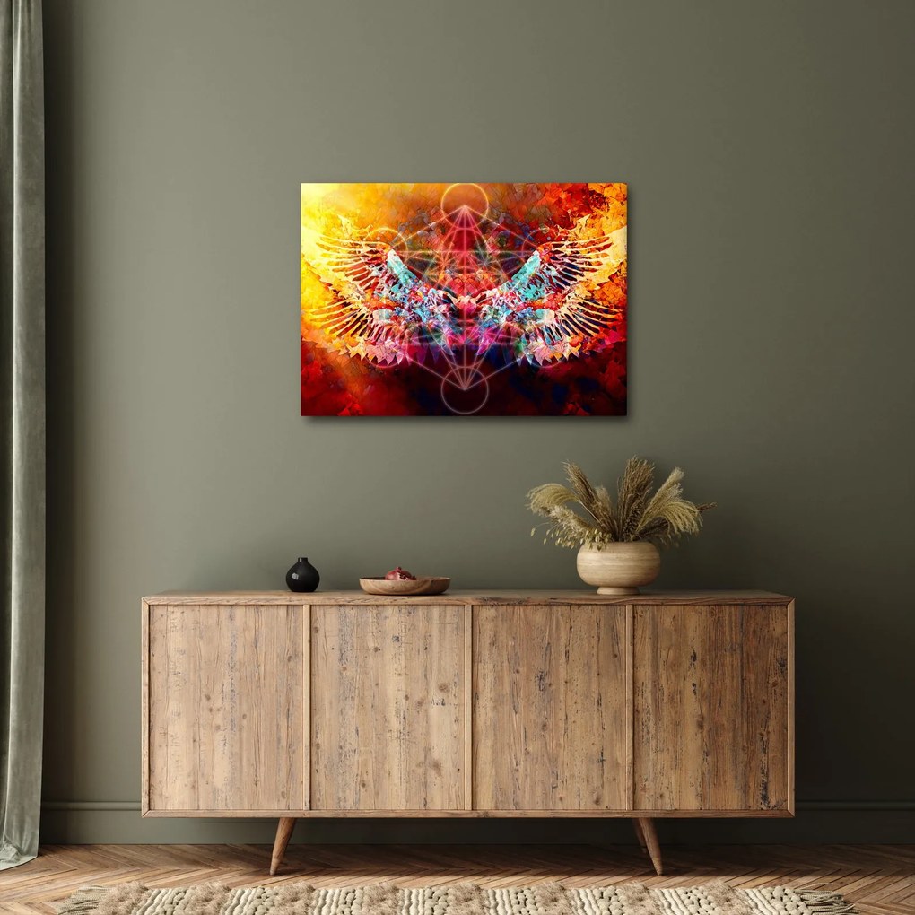 Obraz - Merkaba ze skrzydłami, abstrakcja (70x50 cm)