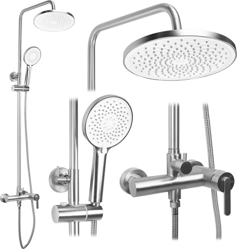 Zestaw natryskowy Rea Ontario Nikiel Szczotkowany