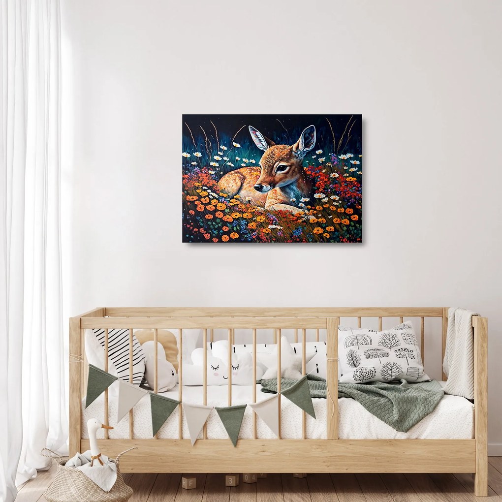 Obraz na szkle - Malowany jeleń (70x50 cm)