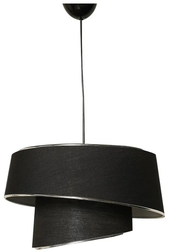 Lampa wisząca w czarno-srebrnym kolorze z tekstylnym kloszem ø 32 cm Barette – Opviq lights