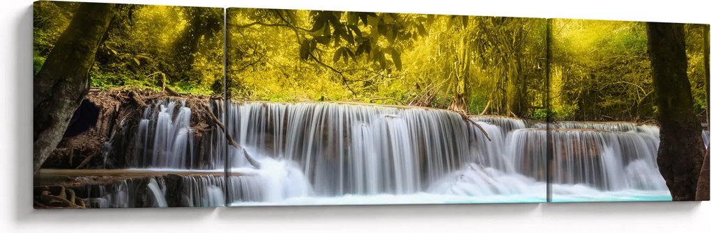 Obraz - Wodospad w jasnych kolorach (170x50 cm)