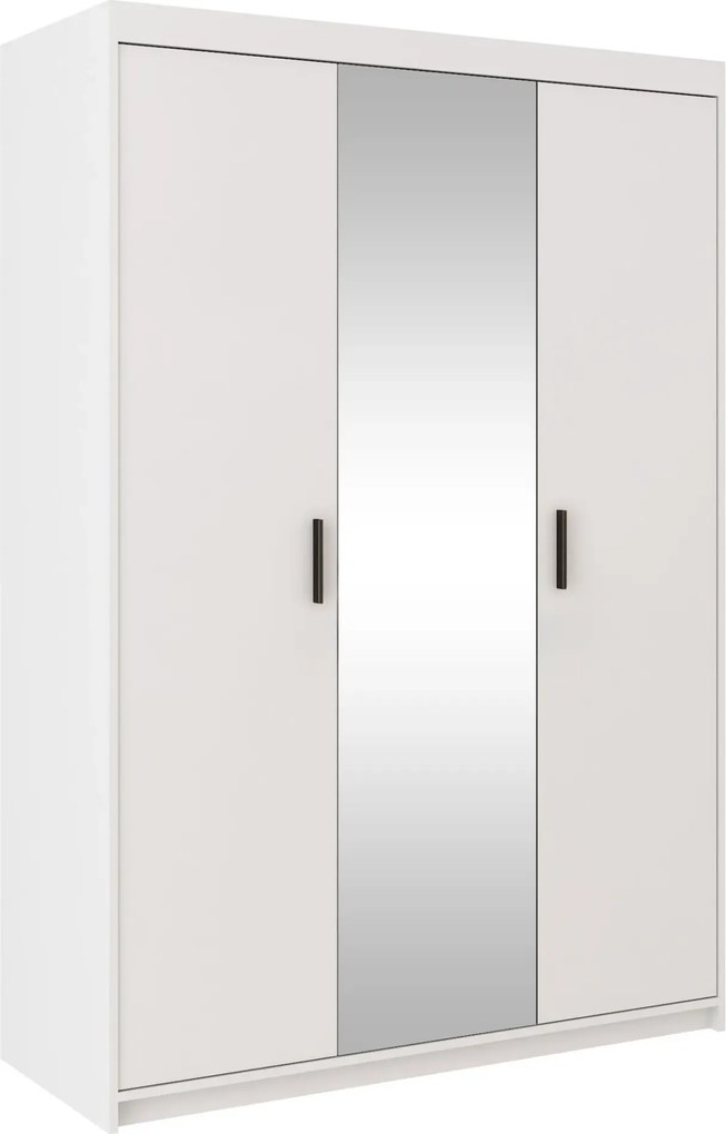 Biała szafa trzydrzwiowa z lustrem do sypialni B2-W43