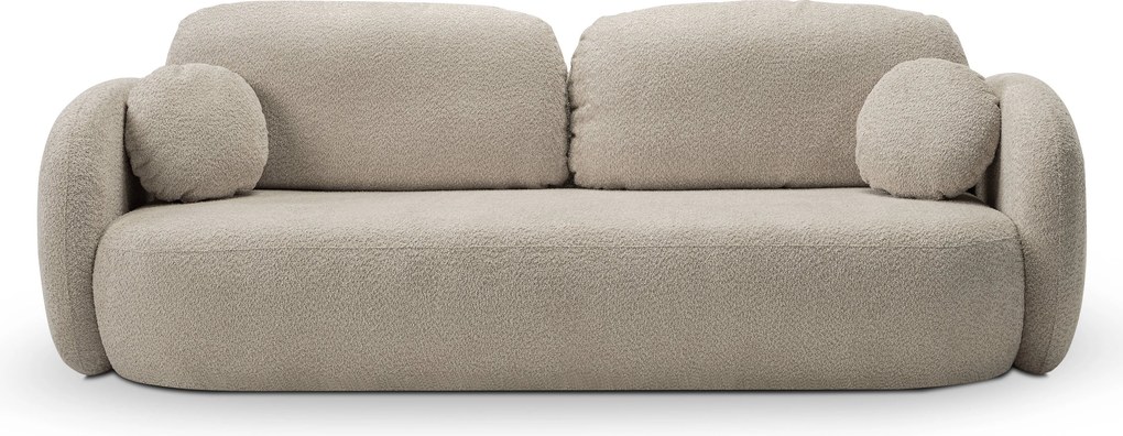 Masseno Sofa AMICO z funkcją spania i pojemnikiem na pościel, Rozkładana sofa - Beżowy, ABRIAMO 2