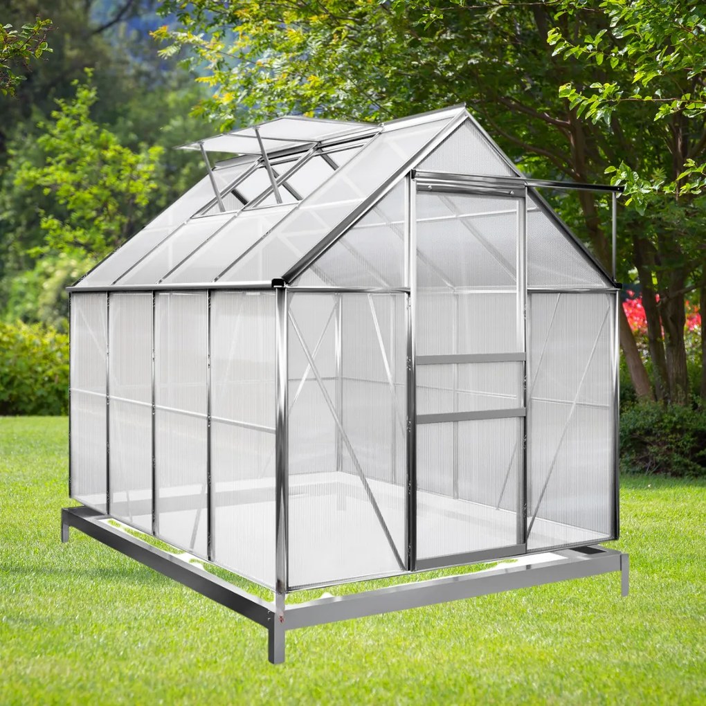 Szklarnia z poliwęglanu z podstawą M4, 250x190x195cm, przezroczysta Gardebruk