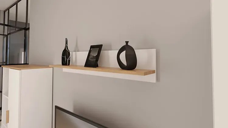 Klasyczna Półka Biały Ścienna Na Książki + Hikora H5-M87