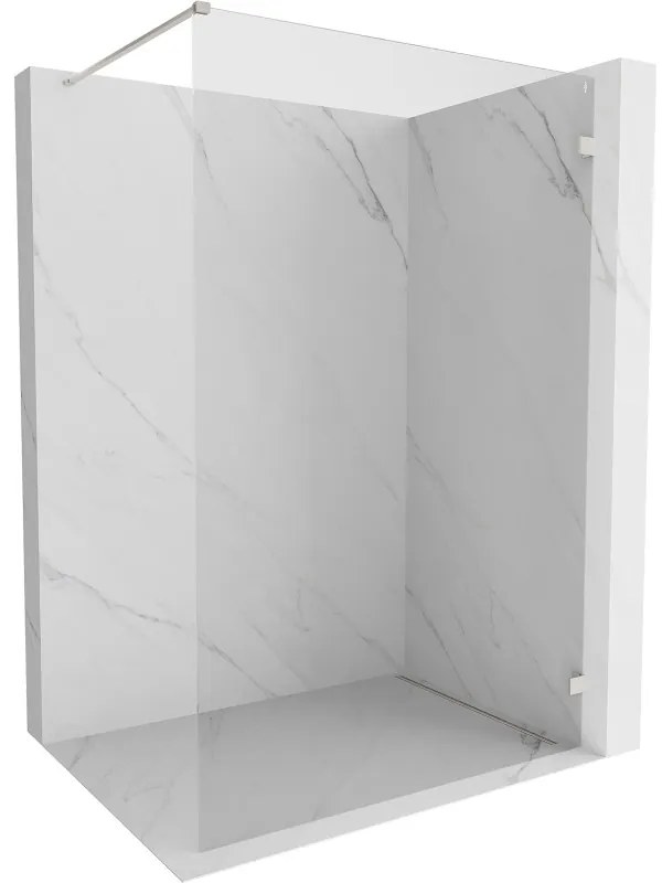 Mexen Lunar ścianka prysznicowa Walk-in prawa 100 x 200 cm, transparent 8 mm, nikiel szczotkowany - 830-100-000-97-00-P