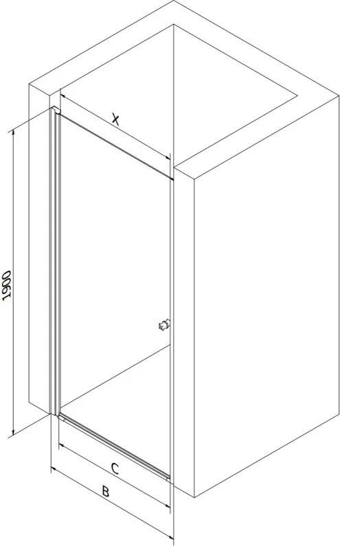 Mexen Pretoria drzwi prysznicowe uchylne 100 cm, transparent, chrom - 852-100-000-01-00