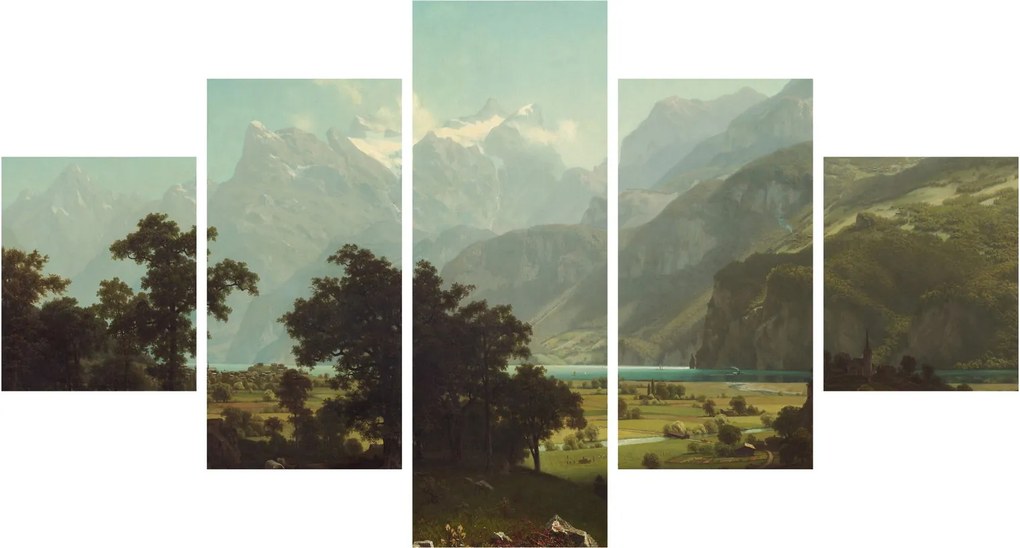 Obraz - Albert Bierstadt, Lake Lucerne, reprodukcje (125x70 cm)