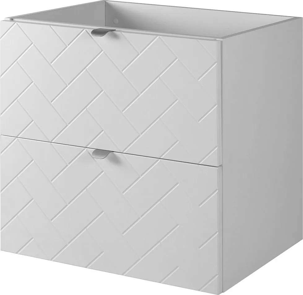 Meble łazienkowe, Biały Mat, 60 x 57 x 46 cm, uchwyty srebrne