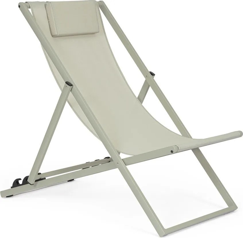 Szarobrązowy metalowy leżak ogrodowy Taylor – Bizzotto