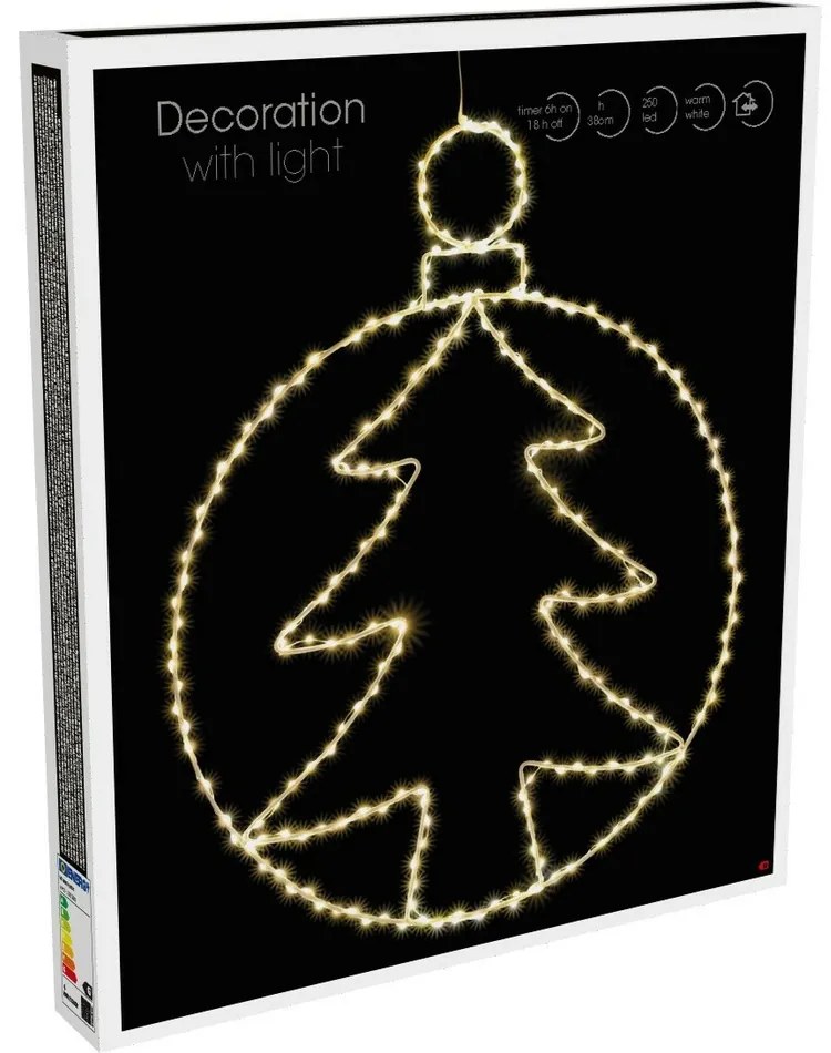 Świąteczna dekoracja wisząca LED Kerstball Tree 250 LED, 48 cm