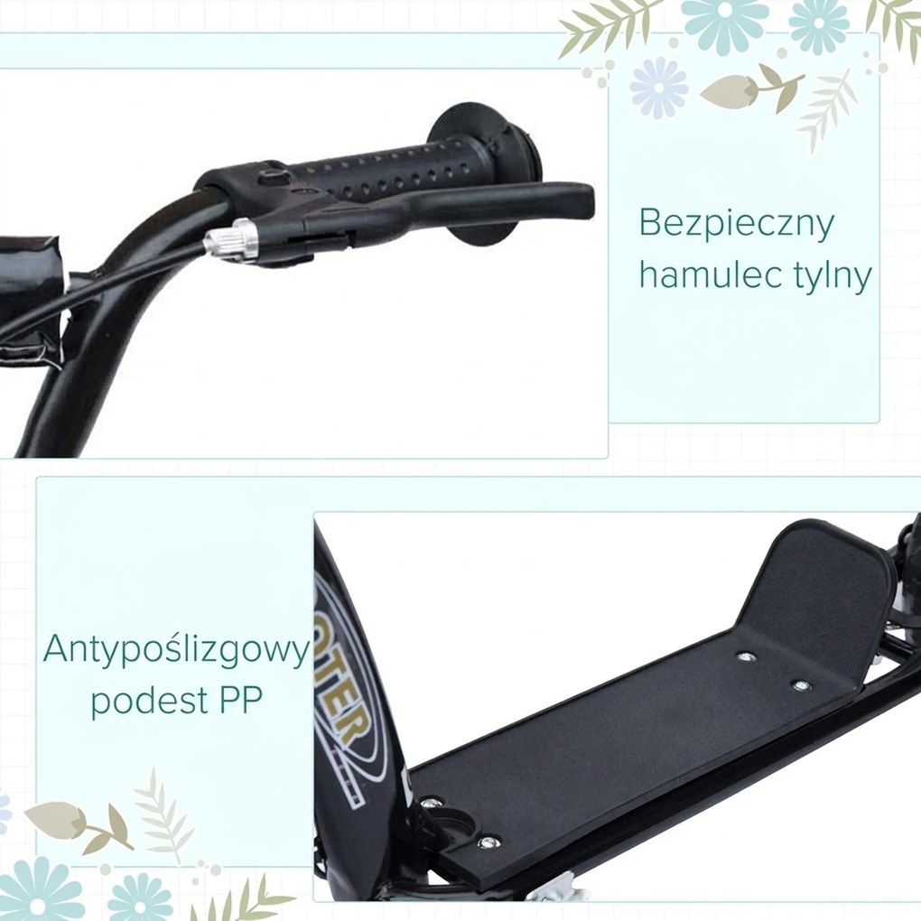 HOMCOM Hulajnoga miejska dziecięca Niebieska Dł 120xSzer 52xWys 80-88cm | Aosom PL