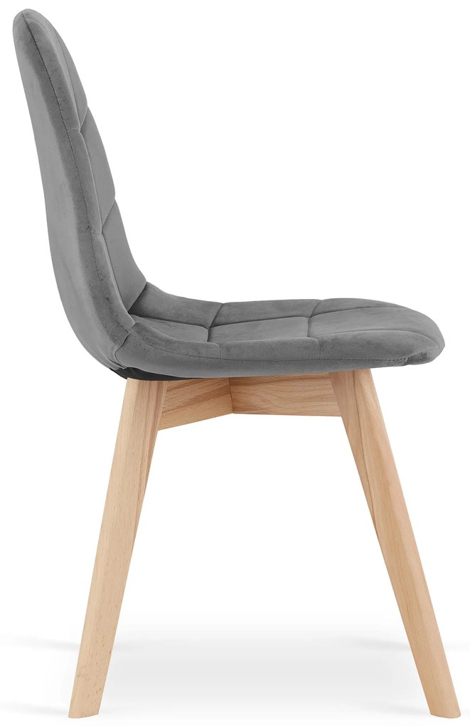 Zestaw jadalniany 1 + 4, biały stół ADRIA 120x80 cm + ciemnoszare aksamitne krzesło BORA