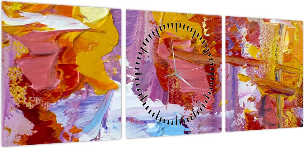 Obraz - Malarstwo olejne (z zegarem) (90x30 cm)