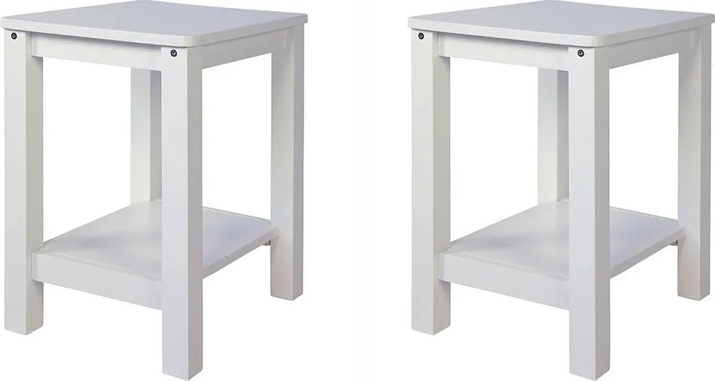 Zestaw stołków drewnianych 30x32x47 cm biały