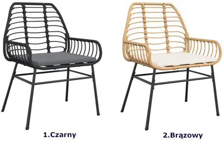 Brązowy zestaw krzeseł ogrodowych 2 szt. Z0-Z37