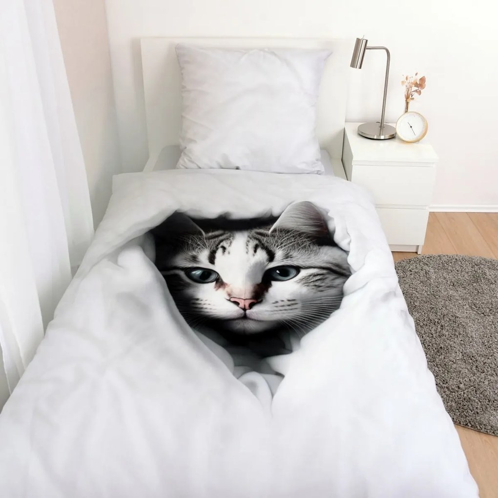 Herding Dziecięca pościel bawełniana Cat, 135 x 200 cm, 80 x 80 cm