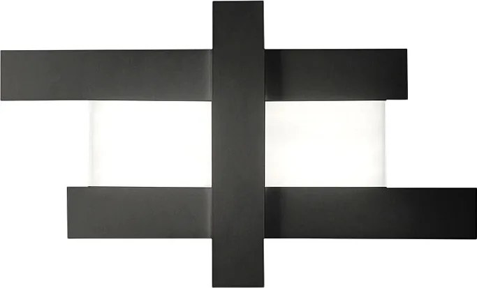 Kinkiet LED 50W w kolorze czarnym, nowoczesny design - geometryczna konstrukcja stalowa, ciepłe światło 3000K, 2620 lm, szerokość 104 cm, IP20