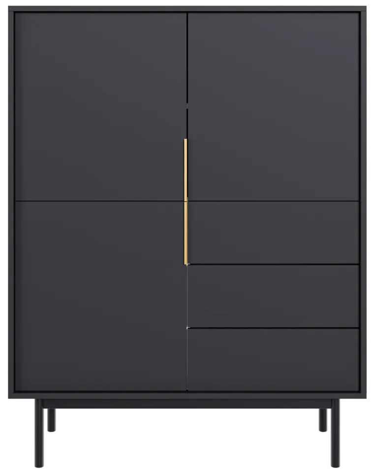 Komoda VIVALA 3D3S, czarna