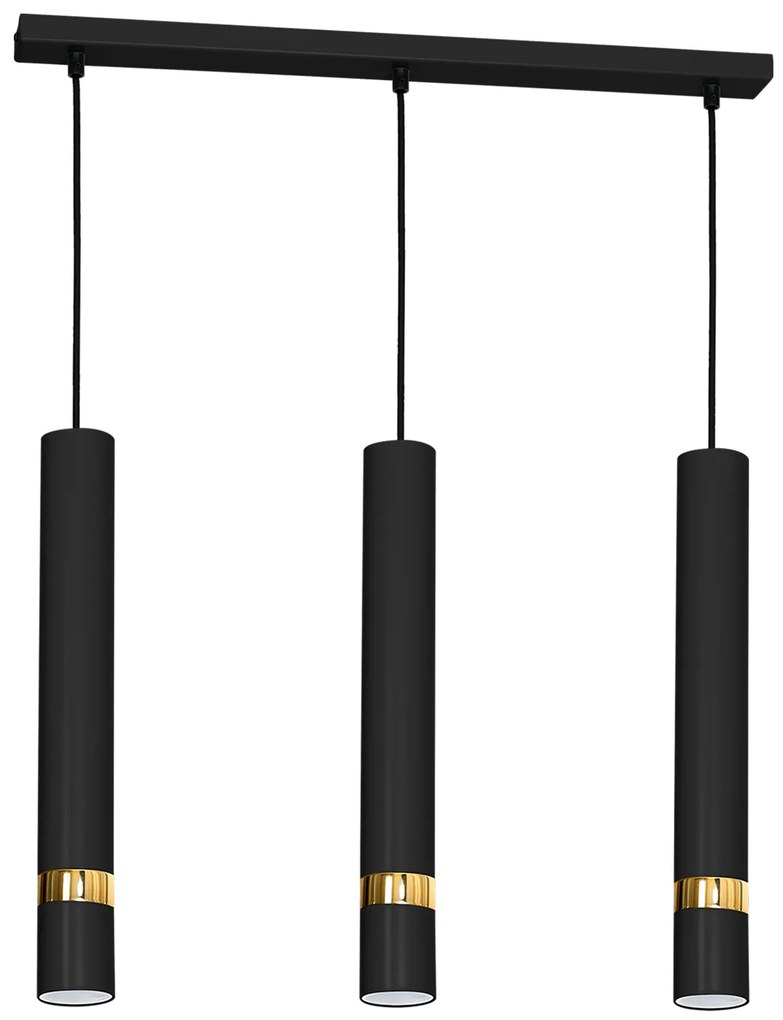 Lampa wisząca czarna, JOKER BLACK/GOLD 3xGU10
