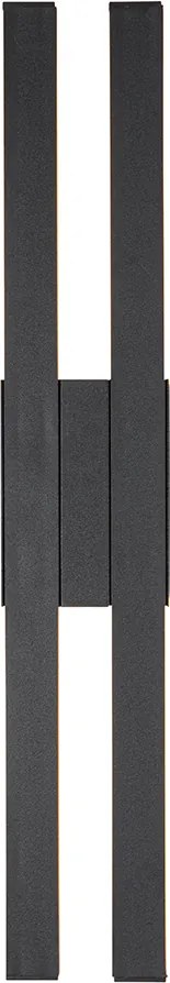 Nowoczesna lampa ścienna zewnętrzna czarna z wbudowanym LED 2-światła IP54 - Jamal